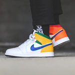 Jordan 1 Mid GS White Court Purple Teal