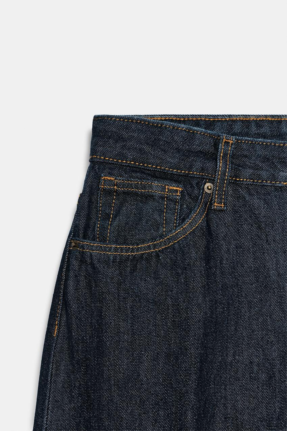 ZARA ДЖИНСЫ TAPERED С ВЫСОКОЙ ПОСАДКОЙ — ZW COLLECTION, СИНИЙ