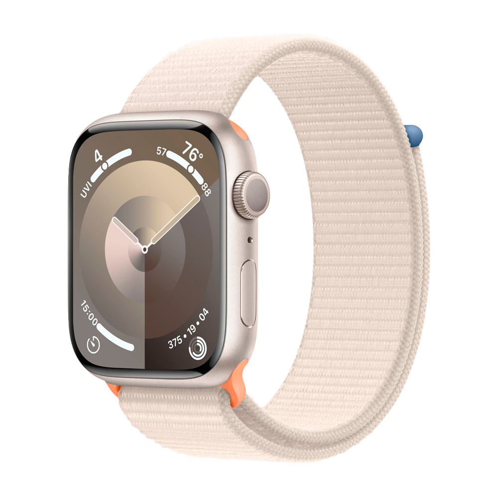 Умные часы Apple Watch Series 9 GPS, 45mm, Aluminium Case with Sport Loop, Starlight (Сияющая звезда)