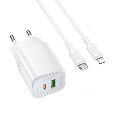 Зарядное устройство на Lightning Borofone BAS83A PD20W+QC3.0 (white)