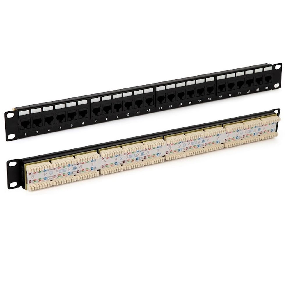 Патч-панель 19", 1U, 24 порта Hyperline PP3-19-24-8P8C-C5E-110D