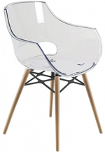 Кресло прозрачное Papatya Opal Wox Beech, натуральный, прозрачный