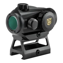Коллиматор Nikko Stirling Flash 1X25mm NRD25H, 3 МOA, на Weaver - вид сзади в три четверти на высоком кронштейне
