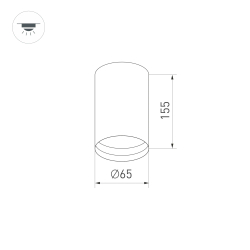 Светильник SP-POLO-SURFACE-R65-8W Warm3000 (BK-BK, 40 deg) (Arlight, IP20 Металл, 5 лет) 027506