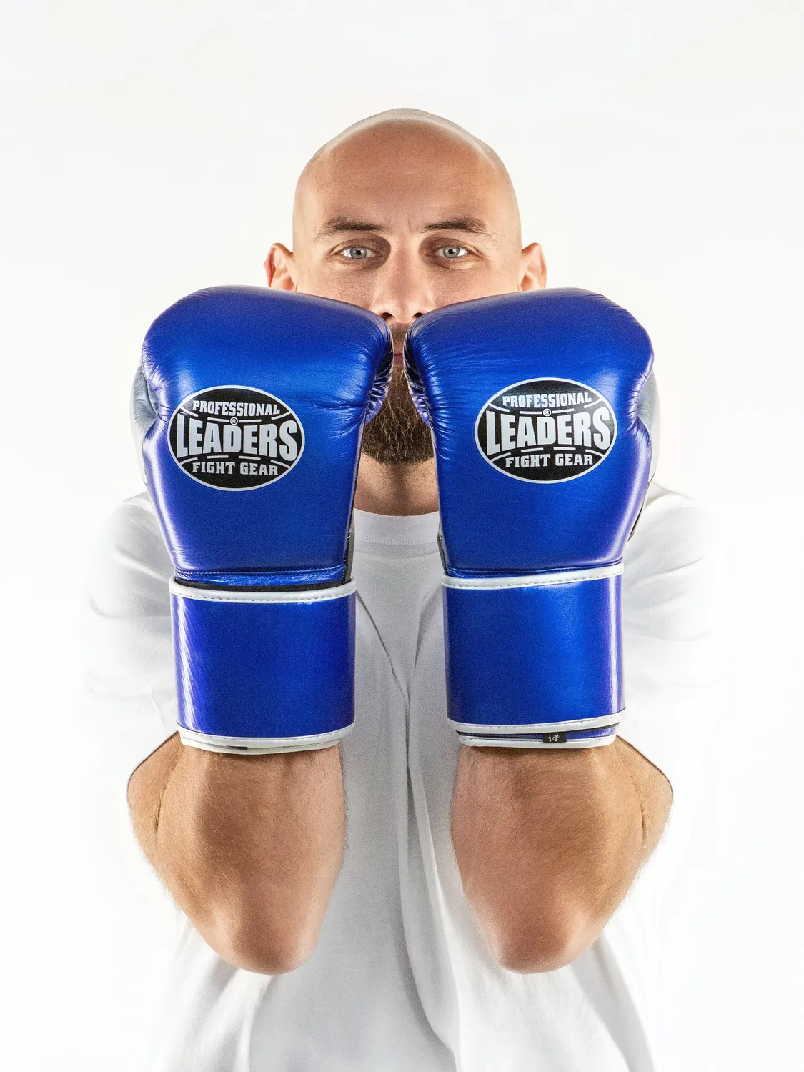 ПЕРЧАТКИ БОКСЕРСКИЕ LEADERS LEAD SERIES LONG VELCRO CUSTOM BL/BK/SIL