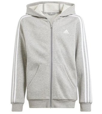 Кофта для мальчика теннисная Adidas Kids 3 Stripes Full-Zip Hoodie - серый
