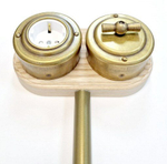 Рамка плоская под трубу, 3 поста, Vintage-brass, ясень, VB-L3
