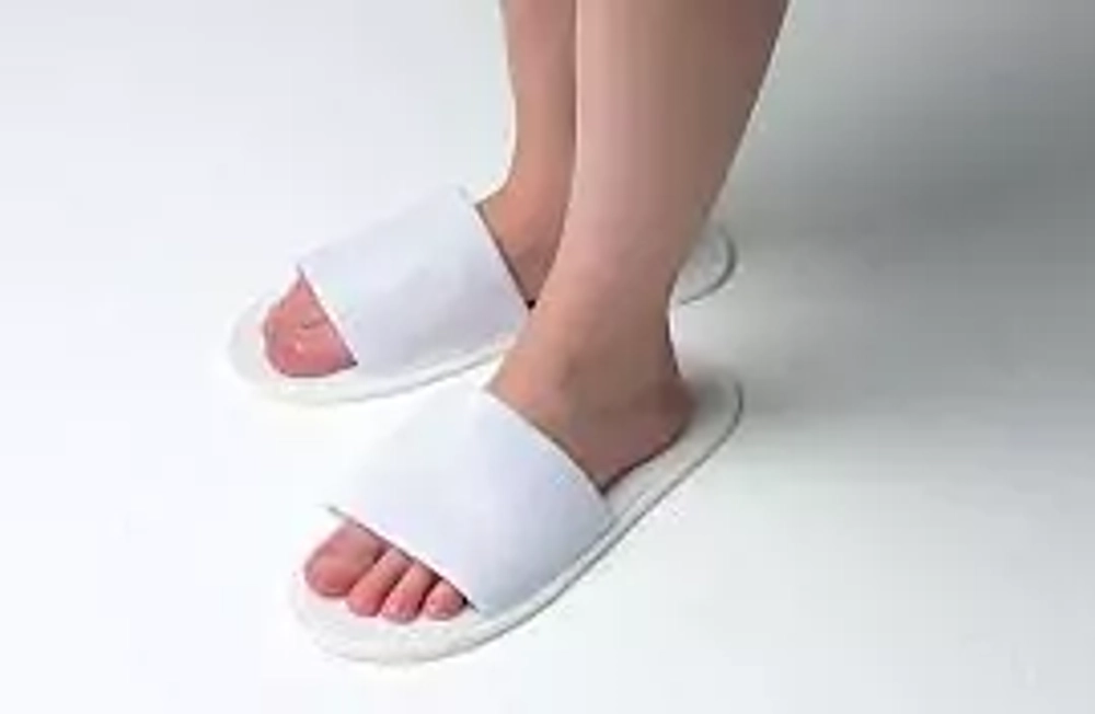 Тапочки нескользящие из махры с открытым мысом 1пара/уп