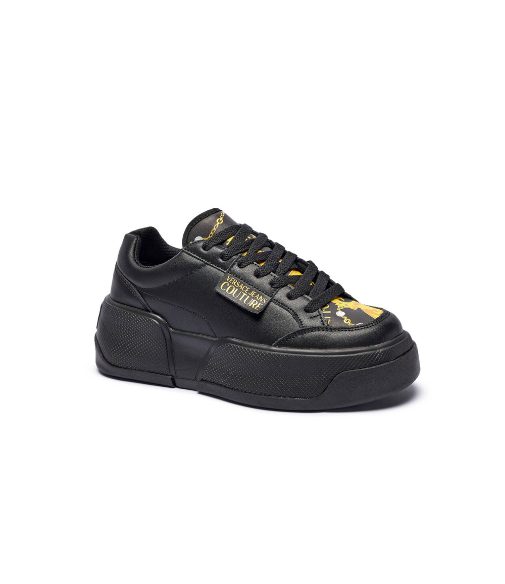 Кожаные кроссовки Versace Jeans Couture - черный(77VA3ST2ZP305)
