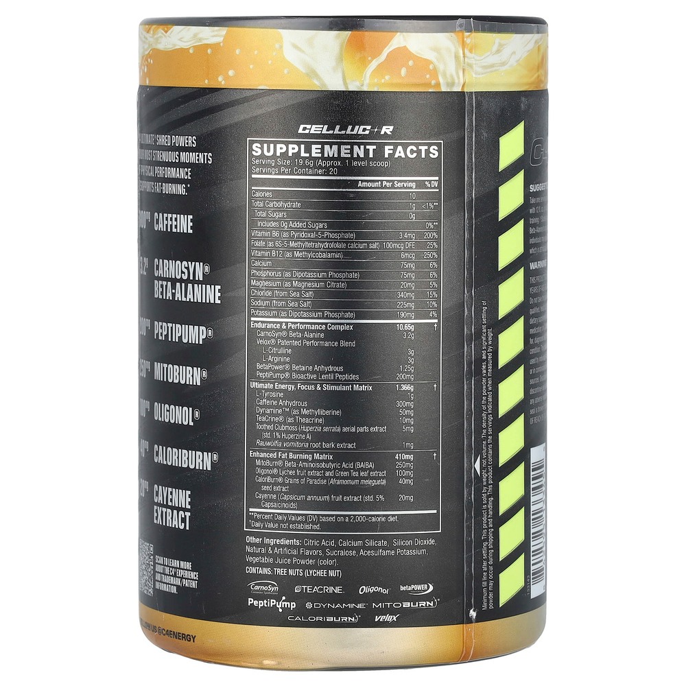 C4 / Cellucor, C4® Ultimate Shred, предтренировочный комплекс, Creamscle®, апельсиновый крем, 392 г (13,8 унции)