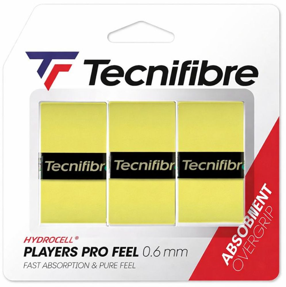 Теннисные намотки Tecnifibre Players Pro Feel 3P - lime