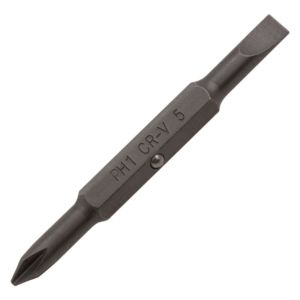 Отвертка комбинированная, SL3/16"-PH1, SL1/4"-PH2, 3-х компонентная рукоятка Denzel