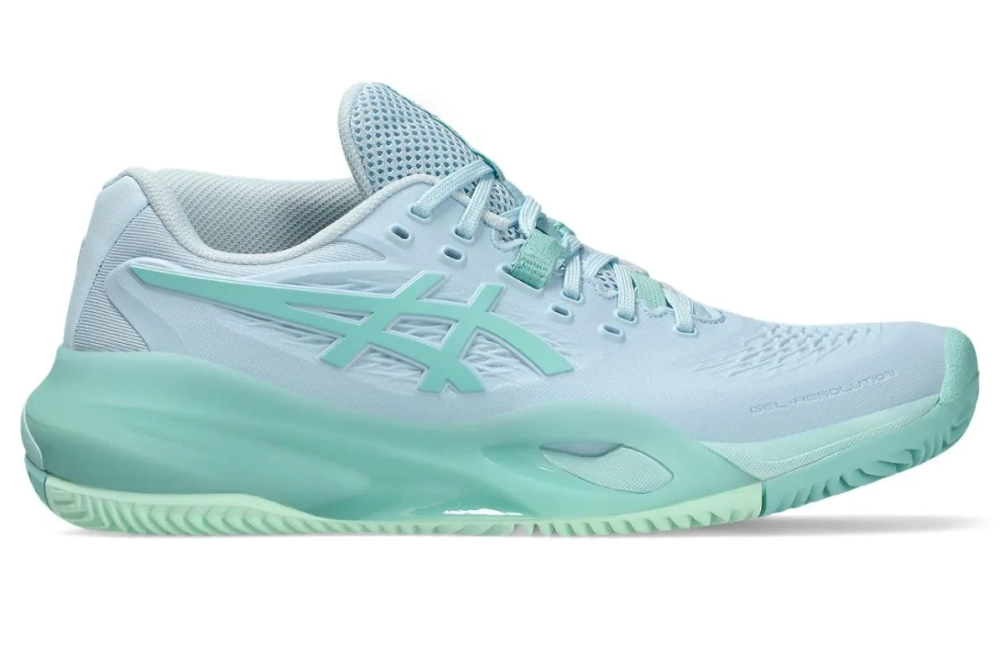 Женские теннисные кроссовки Asics Gel-Resolution X Clay - light blue/oasis green