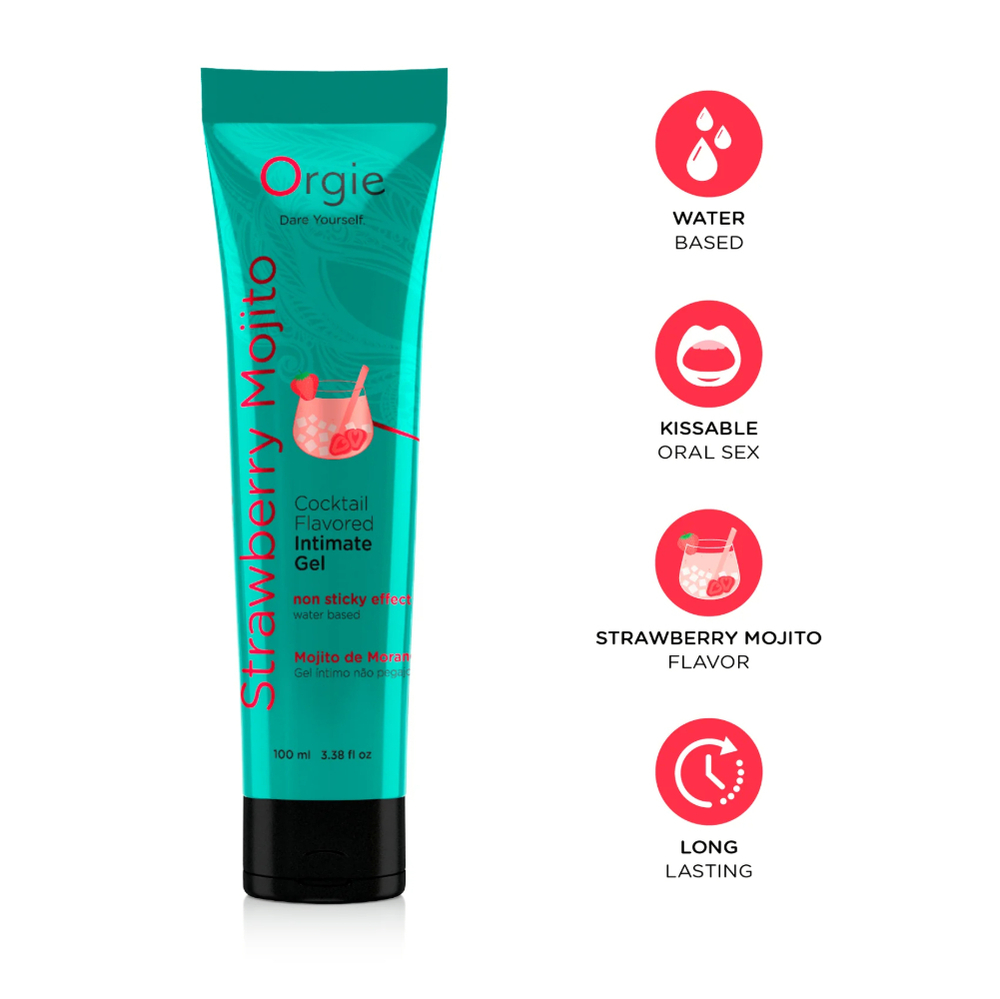Съедобная смазка с вкусом клубничного мохито "Lube Tube Cocktail Strawberry", Orgie (100 мл)