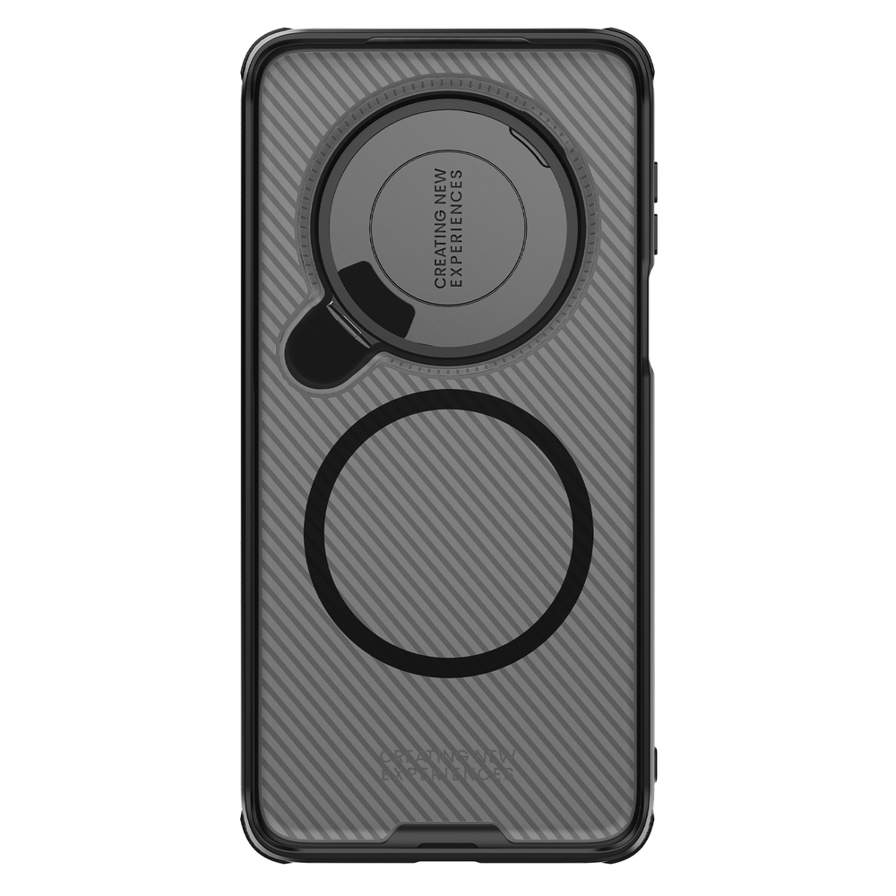 Чехол прозрачный тонированный (Transparent Black) от Nillkin с металлической крышкой и MagSafe на Huawei Mate 70 Pro/70 Pro+, серия CamShield Prop Magnetic Case