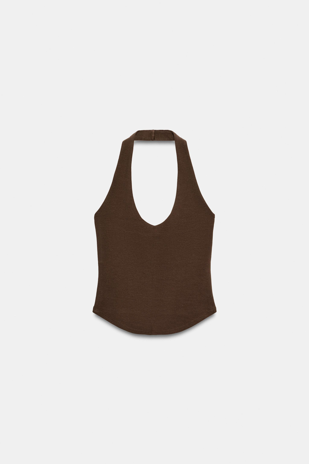 ТОП С ГОРЛОВИНОЙ ХАЛТЕР И ЗАКРУГЛЕННЫМ НИЗОМ — ZARA