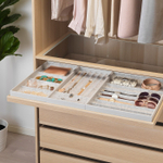 Полка выдвижная IKEA KOMPLEMENT (КОМПЛЕМЕНТ), Белый морёный дуб, 100x58 см