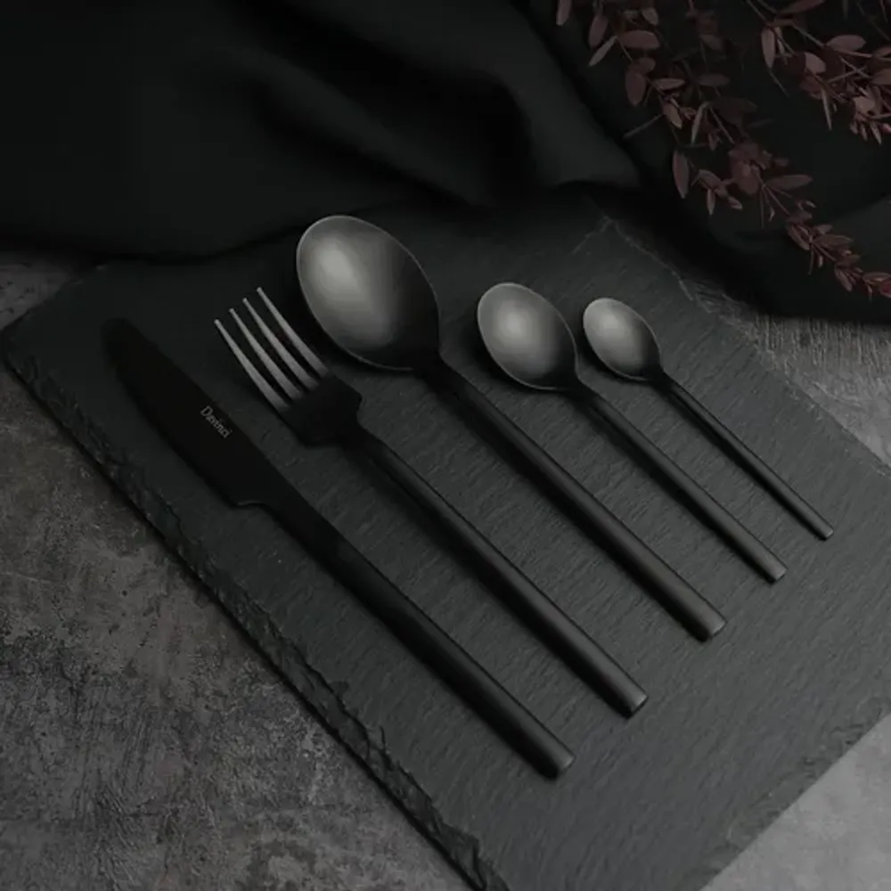 Ложка чайная 14 см матовая черный цвет Black Sapporo PVD P.L. - Davinci [12]