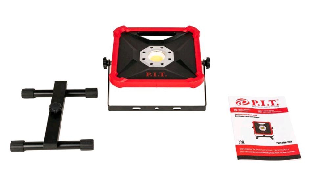 ЕАС Фонарь АККУМ. PWL20H-20A SOLO (20В, 10/20Вт, 900/1900 лм, вращ. 360°, LED) P.I.T.