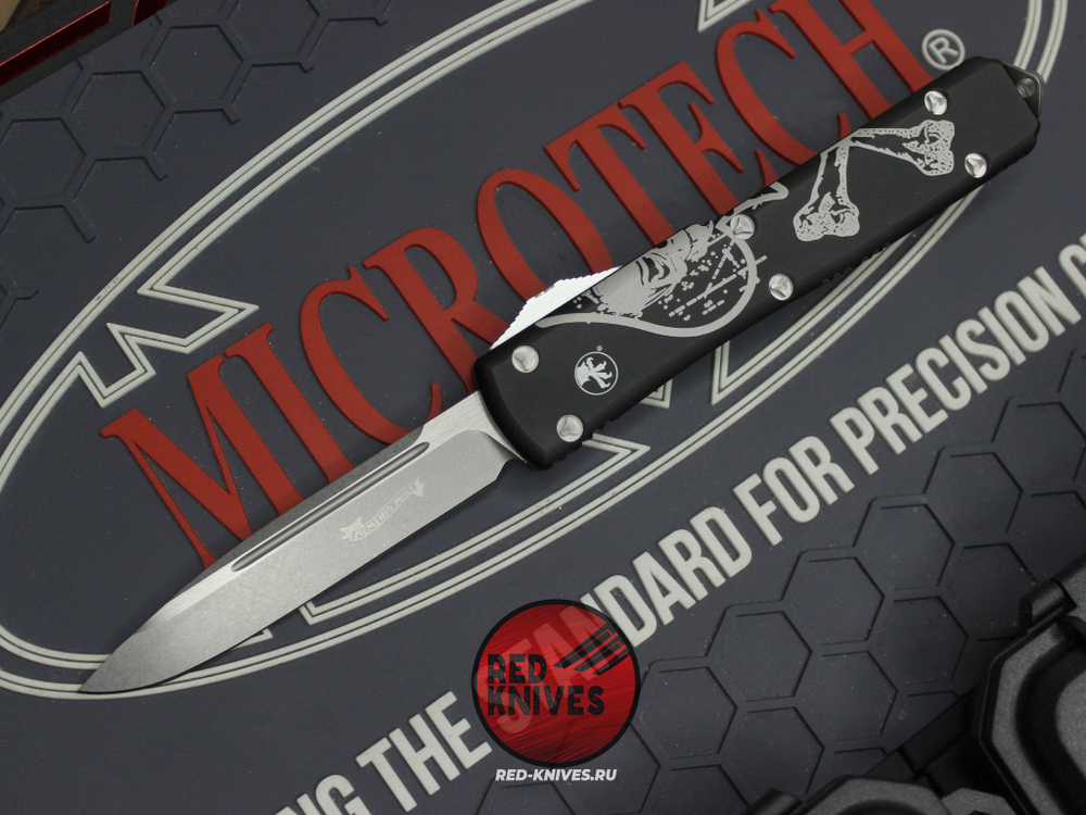 Ножи Microtech Ultratech Death Card Standard S/E (Левый) + S/E (Правый) "Memento Mori" А+++ - комплект 2 ножа
