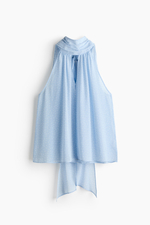 Шифоновый топ с шалевым воротником - H&M