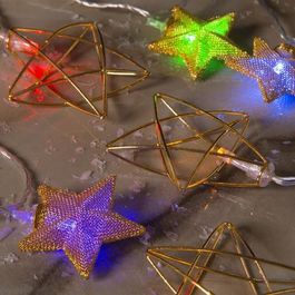 Гирлянда "Нить" с насадками “Звезды”, 4 м, LED-20-220V, 8 режимов, нить прозрачная, свечение мульти