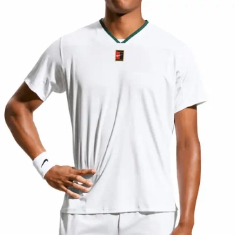 Мужская теннисная футболка Nike Court Dri-Fit Advantage Slam - white/george green