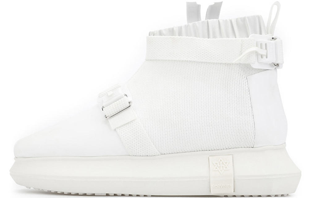 NORVINCY Stylish Skateboarding Shoes Unisex High top White