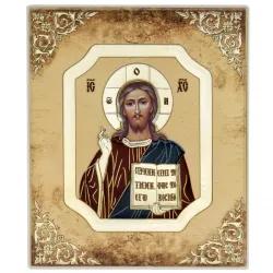 Спаситель Вседержитель с Евангелием. Икона Иисуса Христа в серебре.