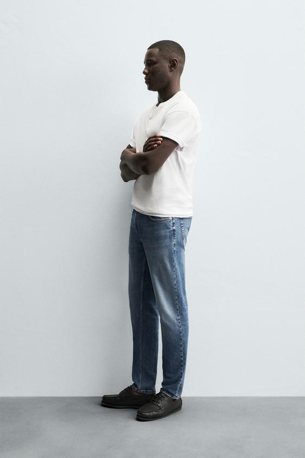 ZARA ДЖИНСЫ SLIM FIT БАЗОВЫЕ, ВЫЦВЕТШИЙ СИНИЙ