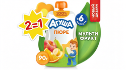 Пюре Агуша мультифрукт 90г с 6 месяцев