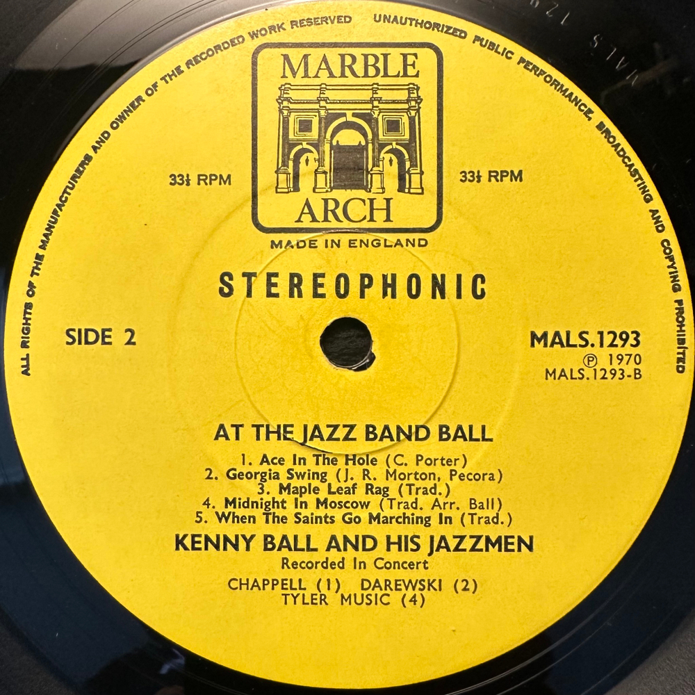 Kenny Ball & His Jazzmen - At The Jazz Band Ball (Англия 1970г.)