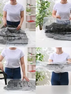 Вакуумный пакет для хранения одежды с крючком, 67×90 см, с рисунком