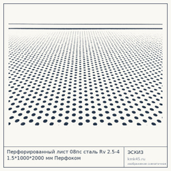 Эскиз: Перфорированный лист 08пс сталь Rv 2.5-4 1.5*1000*2000 мм Перфоком