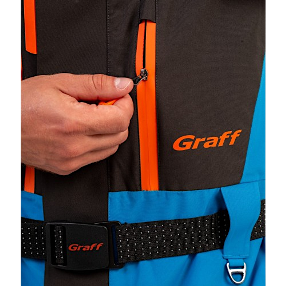 Костюм-Поплавок Graff 215-O-B-3 Зима +5°С -15°С Черный / Голубой Bratex 8/8 -