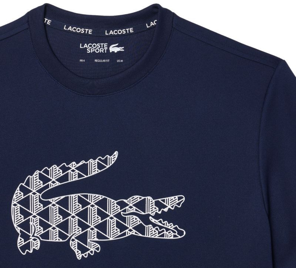 Мужская теннисная футболка Lacoste Ultra Dry Pique Tennis T-Shirt - небесный