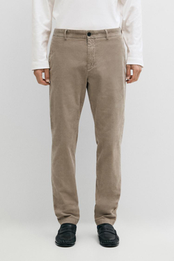 Massimo Dutti Зауженные вельветовые брюки, кротово-коричневый