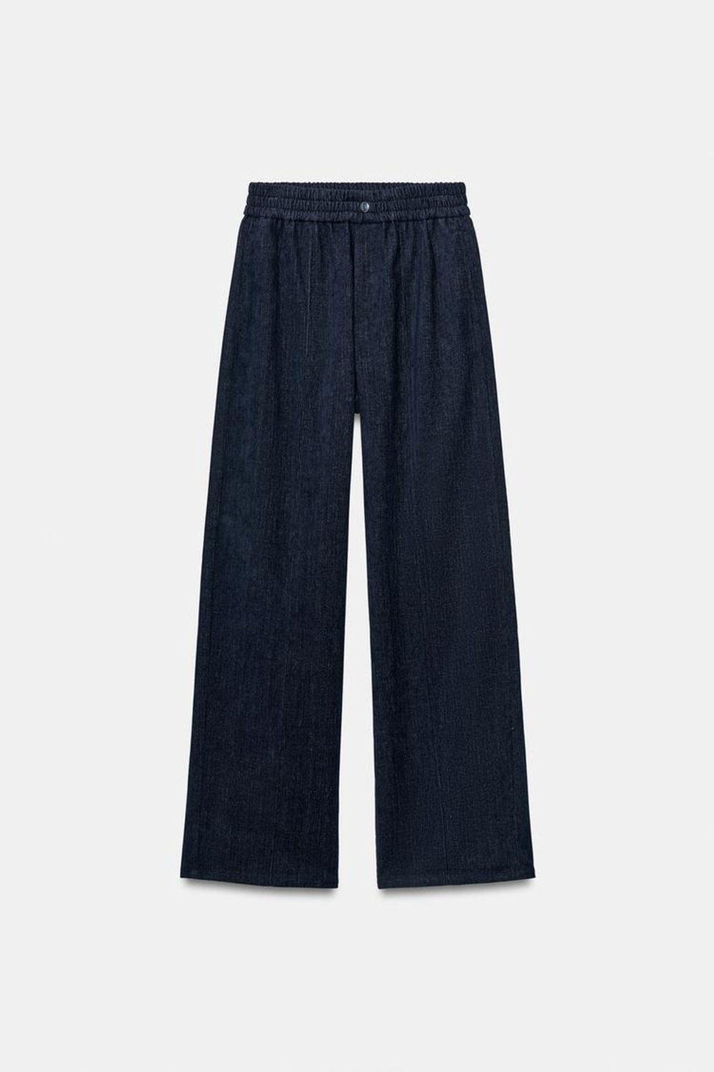 ZARA ШИРОКИЕ БРЮКИ С ЭЛАСТИЧНЫМ ПОЯСОМ, СИНИЙ