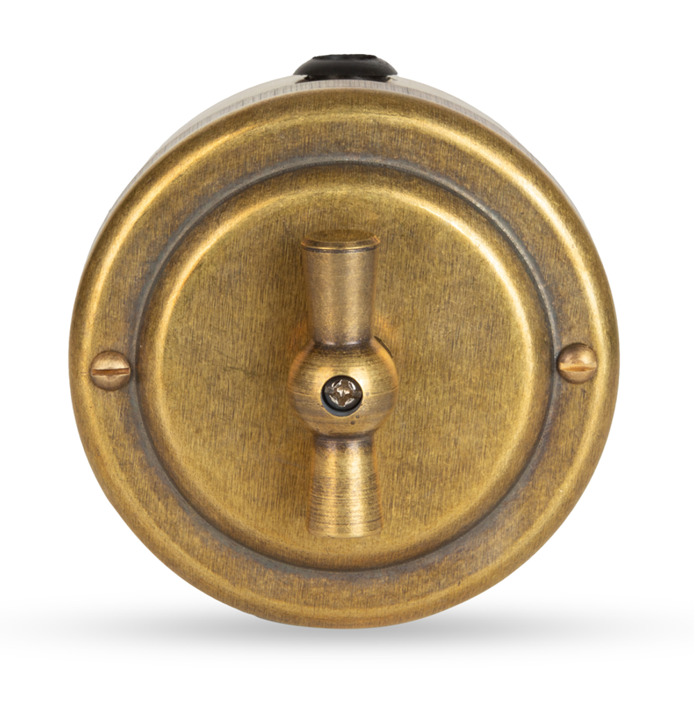 Переключатель ретро поворотный 1 кл. "Бронза" VINTAGE-BRASS 30101-1 / 1 Группа света, проходной