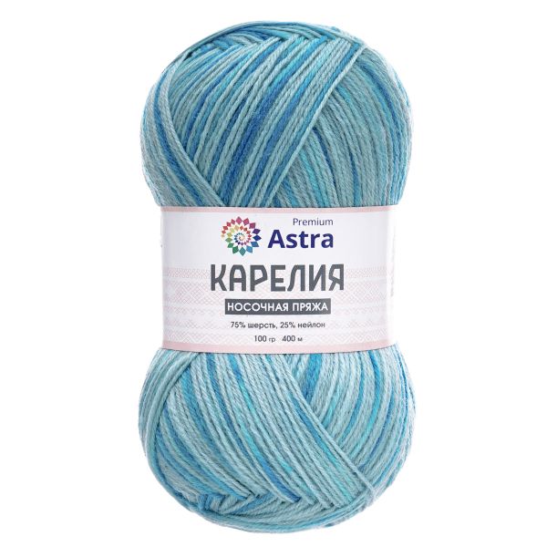 Пряжа Astra Premium (Астра Премиум) Карелия носочная (Karelia sock) / уп.2 мот. по 100 г, 400 м, 1012
