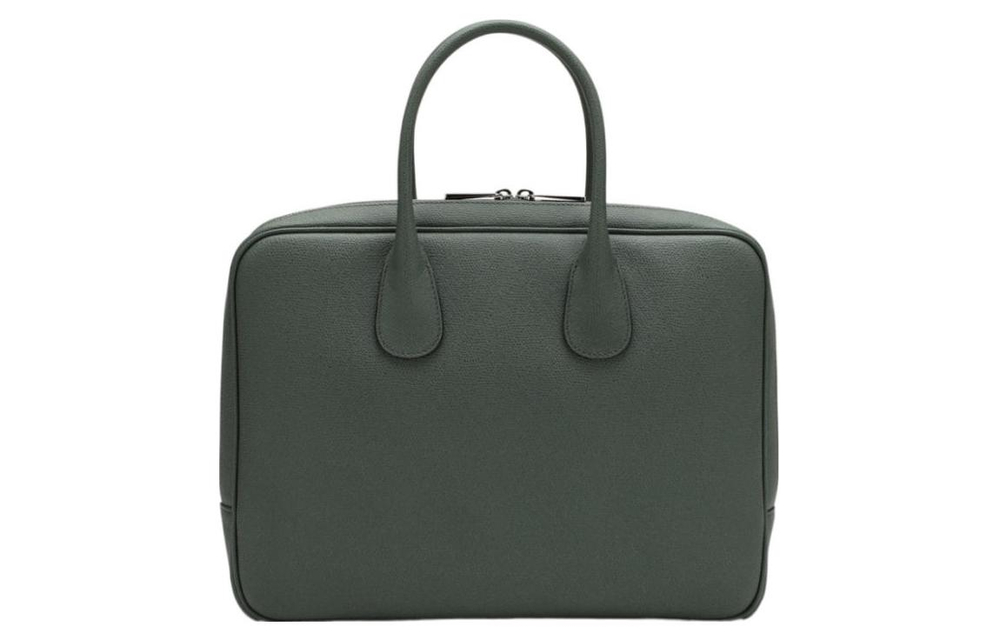 Valextra Calfskin Briefcase, Shoulder Bag, Crossbody Bag, Handbag, Laptop Bag Women"s Green