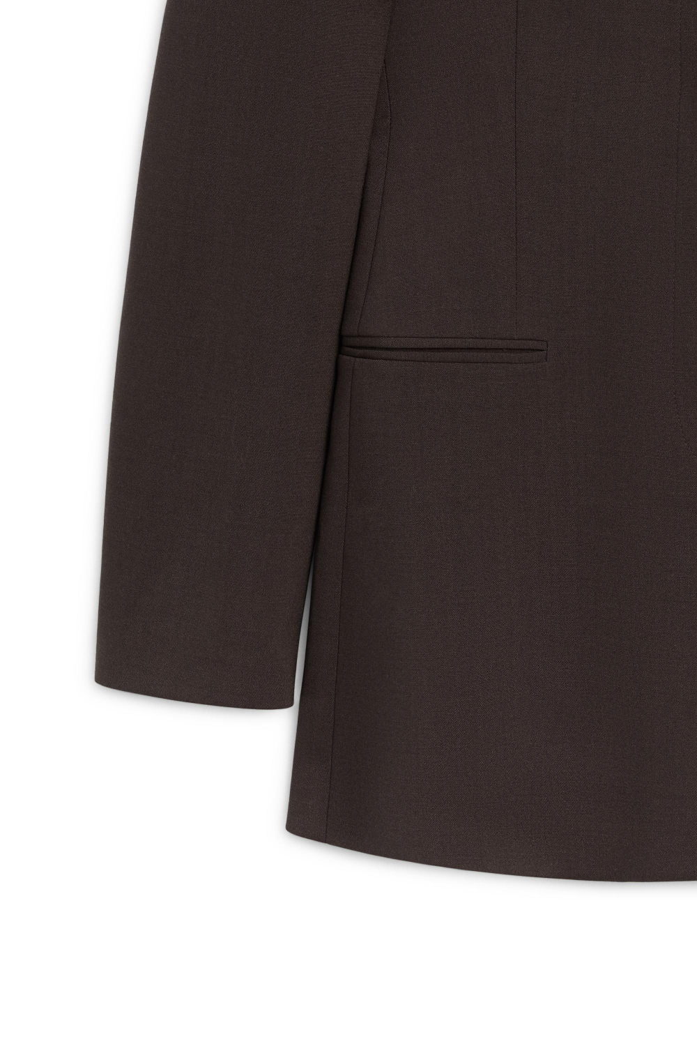Massimo Dutti Длинный блейзер из смесовой шерсти - Limited Edition, шоколадно-коричневый