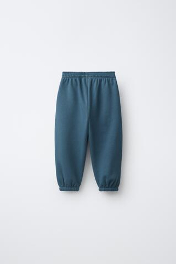 ZARA ОДНОТОННЫЕ БРЮКИ-ДЖОГГЕРЫ, СИНИЙ