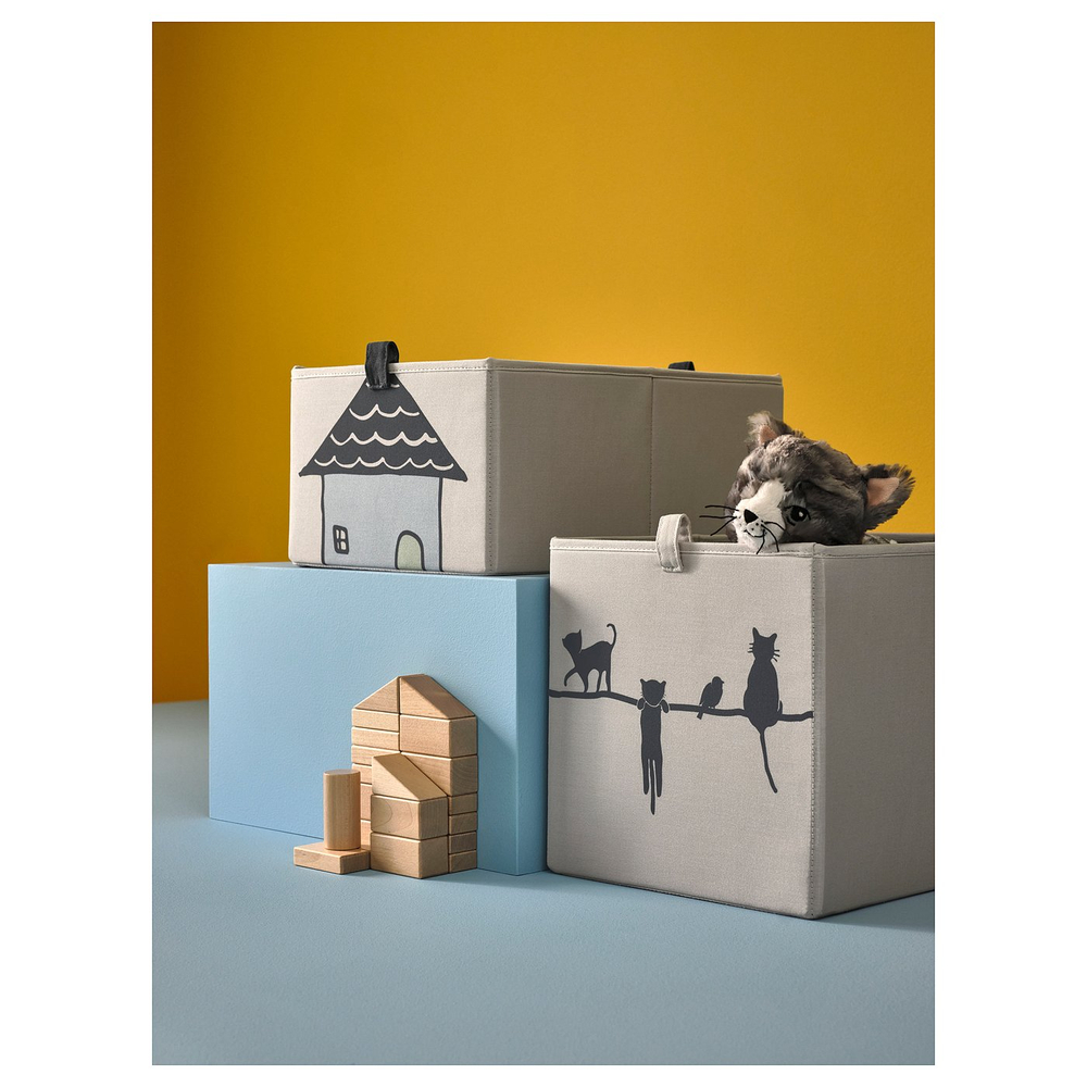 IKEA BARNDRÖM  (ИКЕА БАРНДРЁМ)  -  Коробка - бежевый 26х37х26 см