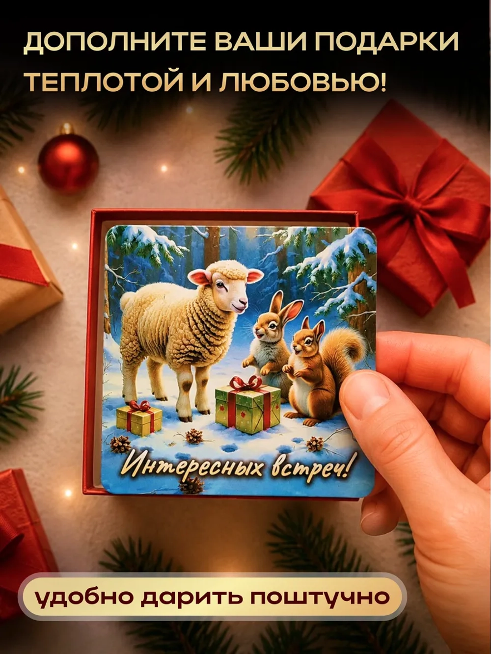 Новогодние магниты на холодильник символ года 2027
