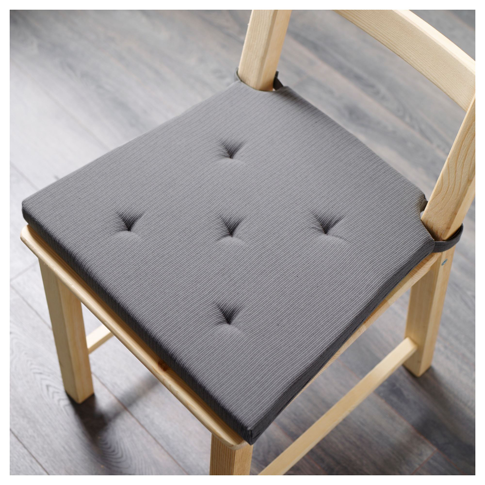 Подушка на стул IKEA JUSTINA (ЮСТИНА), Серый, 35 / 42х40х4 см