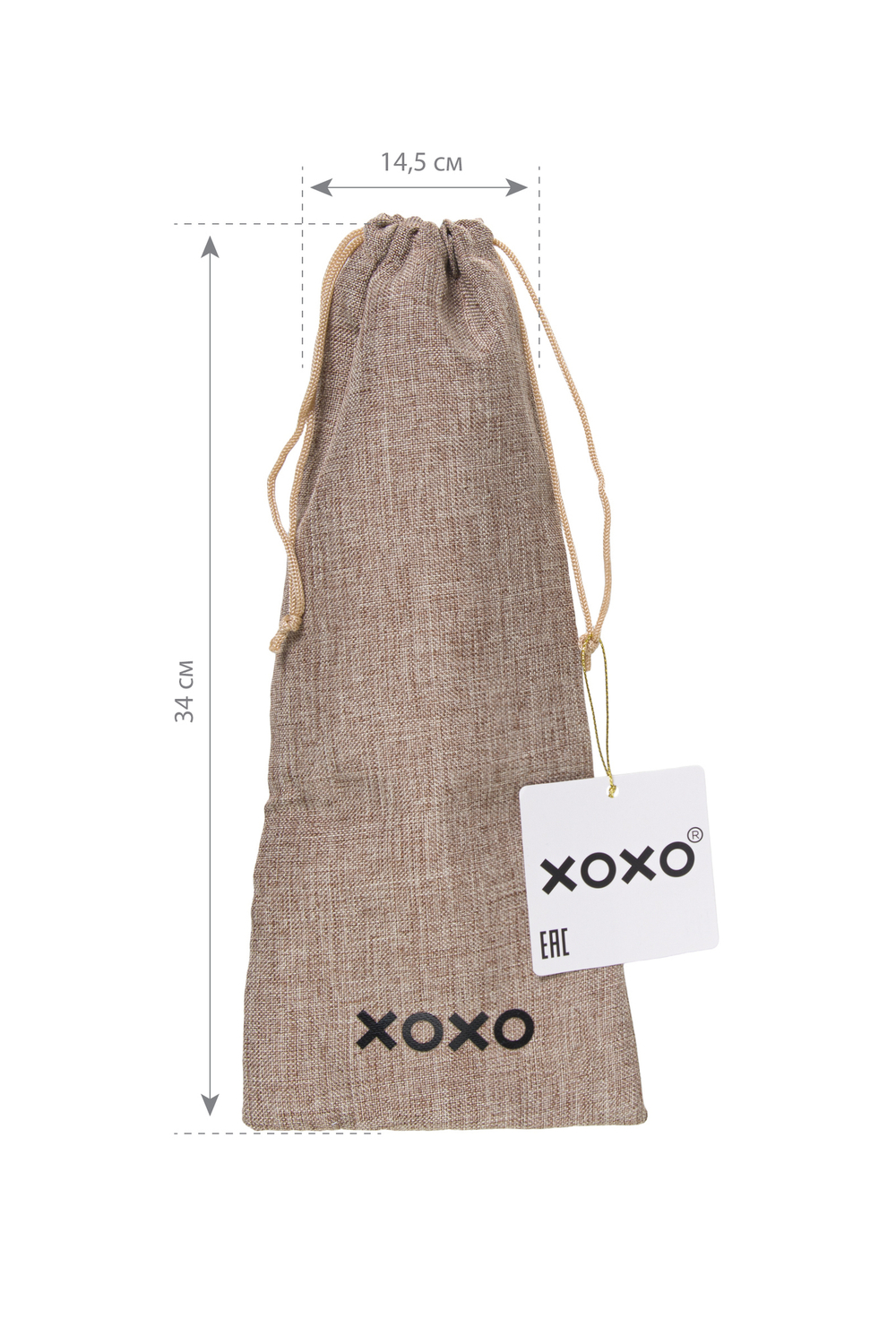 Мешочек XOXO, текстиль, 34х14 см