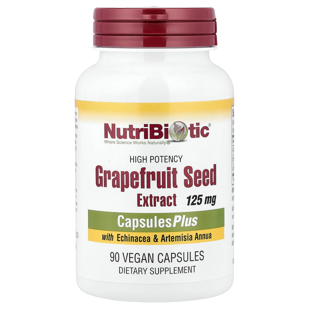 NutriBiotic, экстракт косточек грейпфрута, 125 мг, 90 веганских капсул