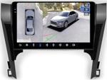 Магнитола для Toyota Camry 50 2011-2014 (рамка черная глянцевая) - FarCar BX10-360-7048FB монитор 10.36" 2K QLED на Android 13, Быстрая, CarPlay, 4G SIM-слот, 4 камеры в комплекте