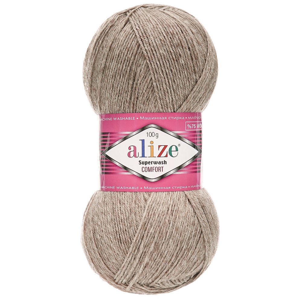 Пряжа Alize (Ализе) Superwash Comfort Socks / уп.5 мот. по 100 г, 420м, 207 беж меланж